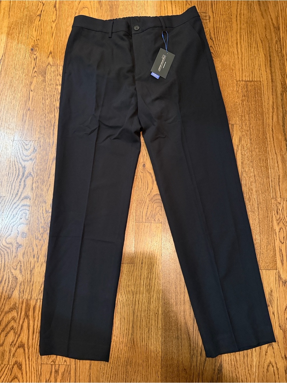 Report Collection Men's Black Dress Trousers - Tailored Flat Front